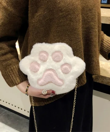 Pochette a Tracolla in Peluche Zampa