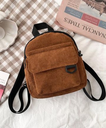 Mały aksamitny plecak dla kobiet