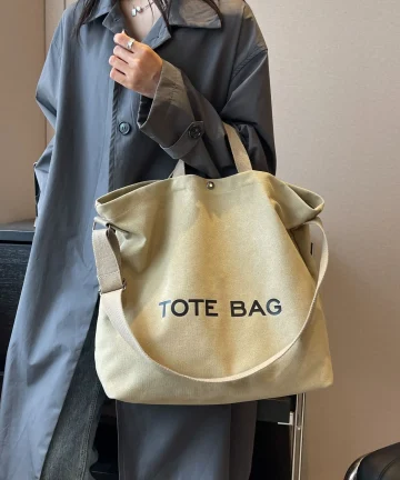 Sac à Main Cabas Rétro en Toile Spacieux